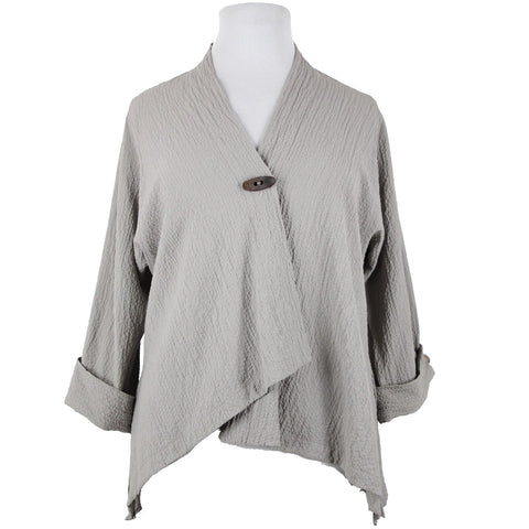 Moonlight Y & S Fashion Design Sz L Taupe Brown Button Closure Aysmm Rayon Wrap