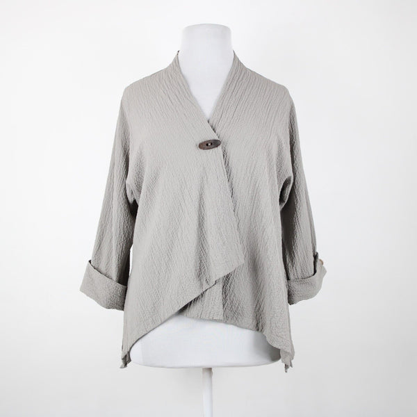 Moonlight Y & S Fashion Design Sz L Taupe Brown Button Closure Aysmm Rayon Wrap
