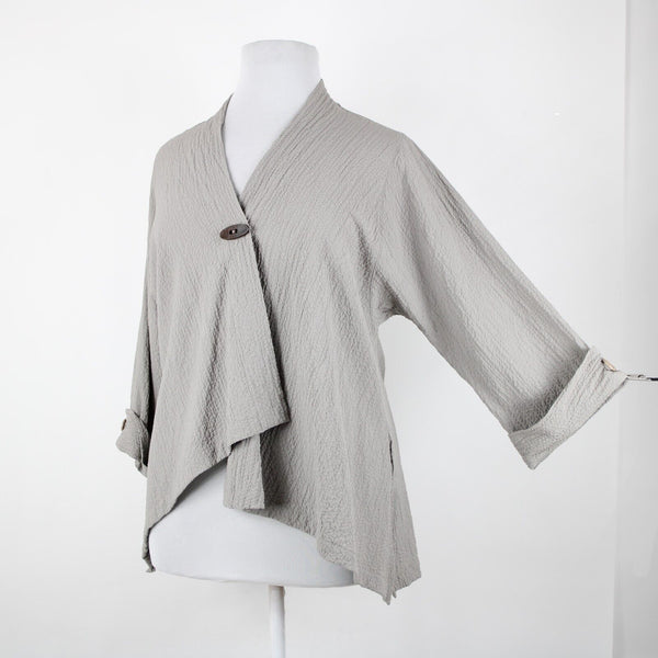 Moonlight Y & S Fashion Design Sz L Taupe Brown Button Closure Aysmm Rayon Wrap
