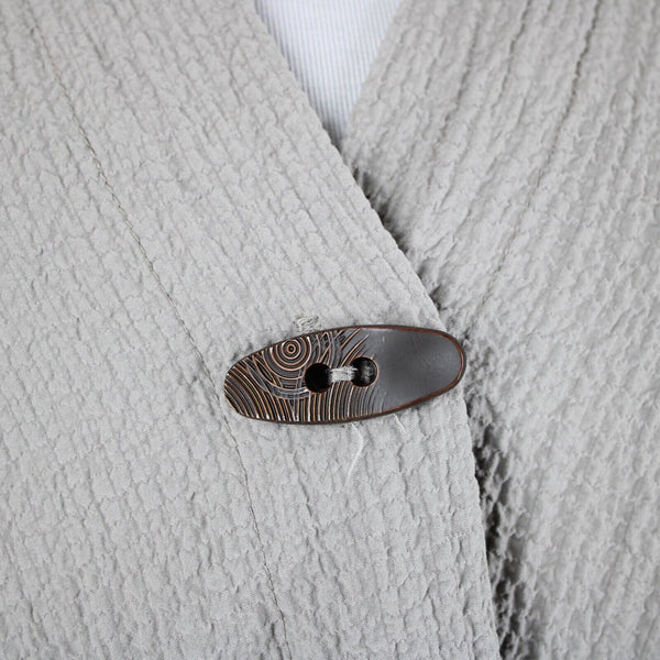 Moonlight Y & S Fashion Design Sz L Taupe Brown Button Closure Aysmm Rayon Wrap