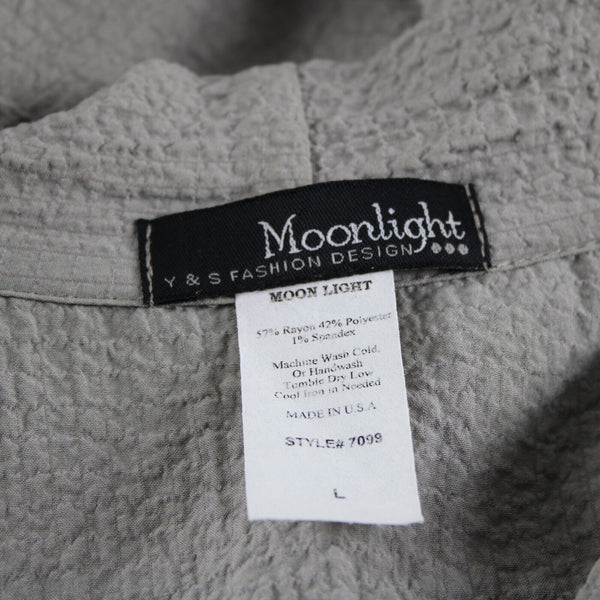 Moonlight Y & S Fashion Design Sz L Taupe Brown Button Closure Aysmm Rayon Wrap