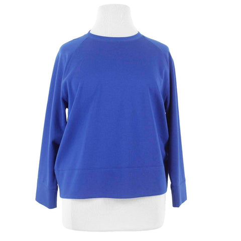 Eileen Fisher NEW $188 Sz M Royal Blue Banded Tencel Lyocell Blend Knit Top