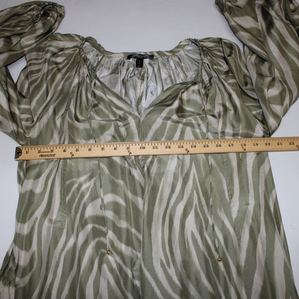 Banana Republic Dress NEW $270 Sz S Mossy Green Tan Belt Unlined 100% Silk Dress