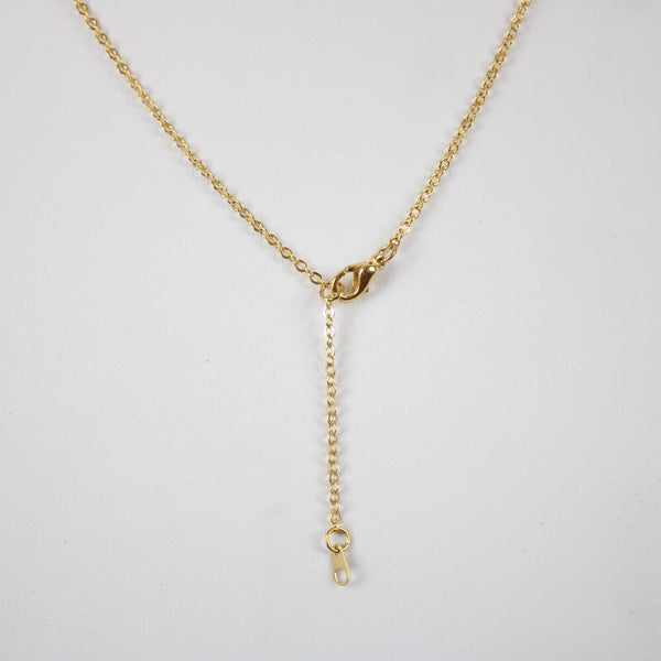 MEGAN NEW Name Goldtone Rhinestone Accent 14.5" w 4.5" Multi Ring Ext Necklace