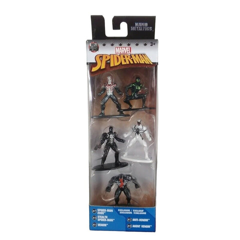 Jada NEW 2017 Marvel Spiderman Nano Metalfigs 5 Pack 1.75" Figure Set