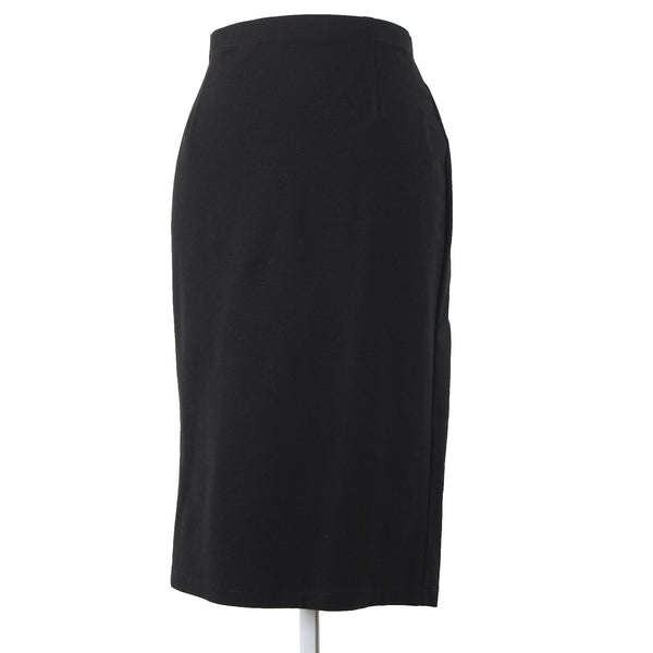 Eileen Fisher NEW $138 Eetk Sz L Black High Waisted Viscose Nylon Pencil Skirt