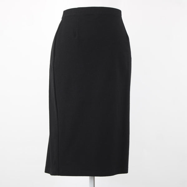 Eileen Fisher NEW $138 Eetk Sz L Black High Waisted Viscose Nylon Pencil Skirt