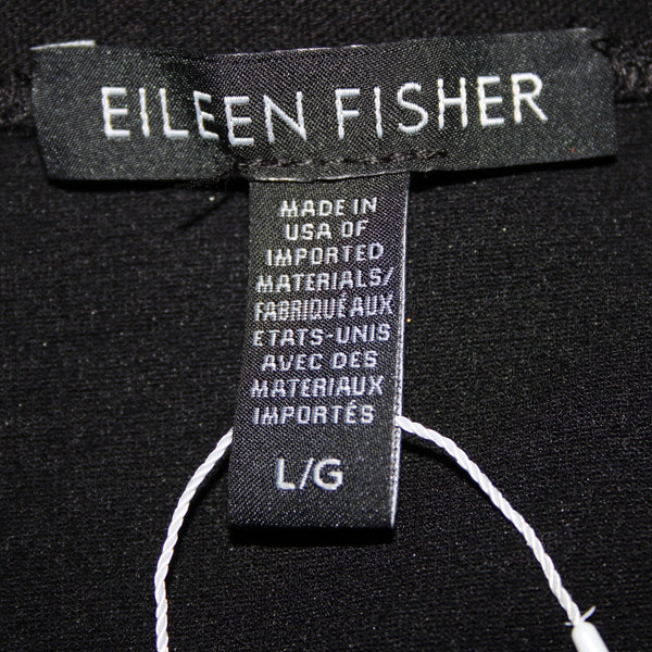 Eileen Fisher NEW $138 Eetk Sz L Black High Waisted Viscose Nylon Pencil Skirt