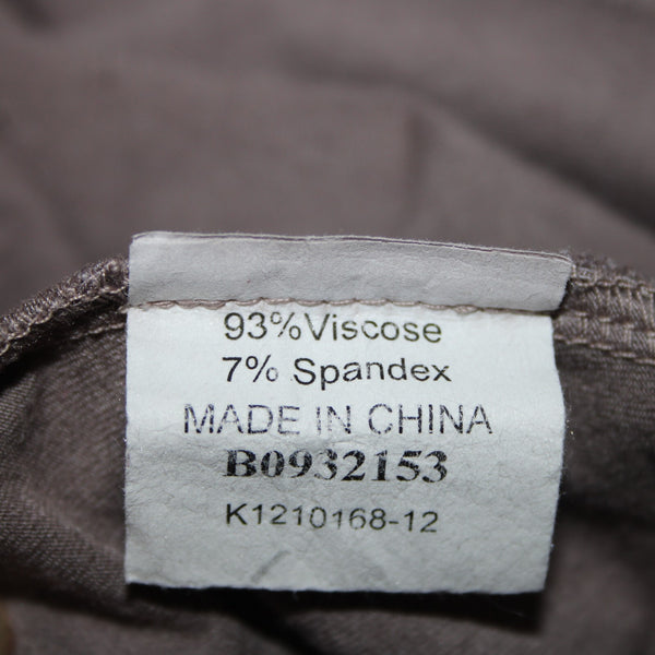 Heartstring Sz M Brown Taupe Draped 3/4 Sleeve Viscose Spandex Wrap Sweater