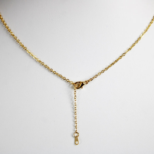 DIANE NEW Name Goldtone Rhinestone Accent 14.5" w 4.5" Multi Ring Ext Necklace