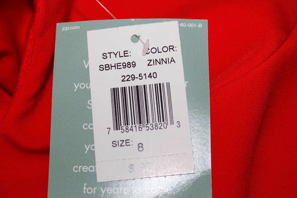 Melrose NWT $90 Sz 10 Zinnia Orange Red Sleeveless Bold Gold Back Zip Dress