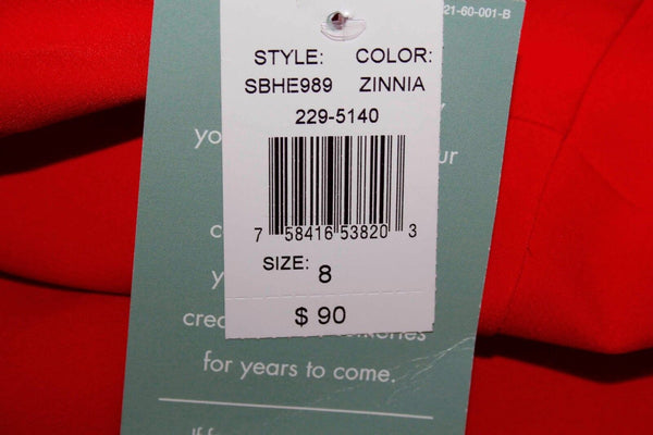 Melrose NWT $90 Sz 10 Zinnia Orange Red Sleeveless Bold Gold Back Zip Dress