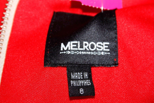 Melrose NWT $90 Sz 10 Zinnia Orange Red Sleeveless Bold Gold Back Zip Dress