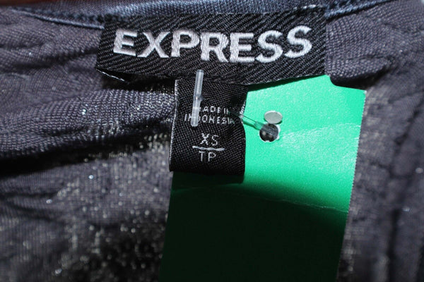 Express Sz XS Charcoal Silver Sequined Nylon Spandex Top