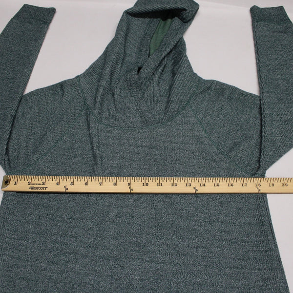 Soft Surroundings Sz S Emerald Green Heathered Hood Textured Poly Cotton Sweater