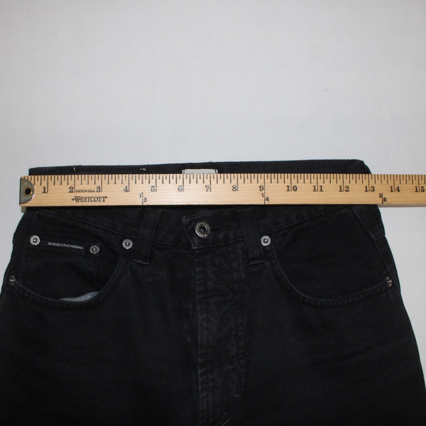 Dolce Gabbana Jeans Ittierre Spa Sz 42 x 28 Black Denim 100% Cotton Jeans