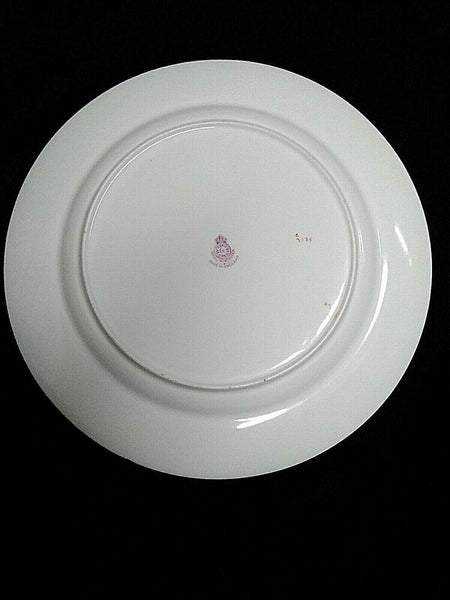 Royal Worcester 10.5" White Rust Gray Porcelain Dinner Plate