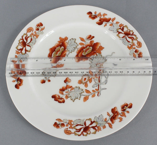 Royal Worcester 10.5" White Rust Gray Porcelain Dinner Plate