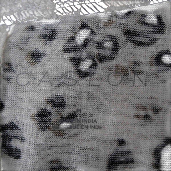 Caslon Top $29 Sz M Black Ivory Animal Dot Long Sleeve Cotton Modal Top