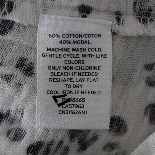 Caslon Top $29 Sz M Black Ivory Animal Dot Long Sleeve Cotton Modal Top