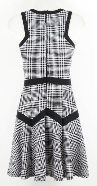 Heart Soul Sz S Black White Houndstooth Zig Zag Flare Polyester Spandex Dress