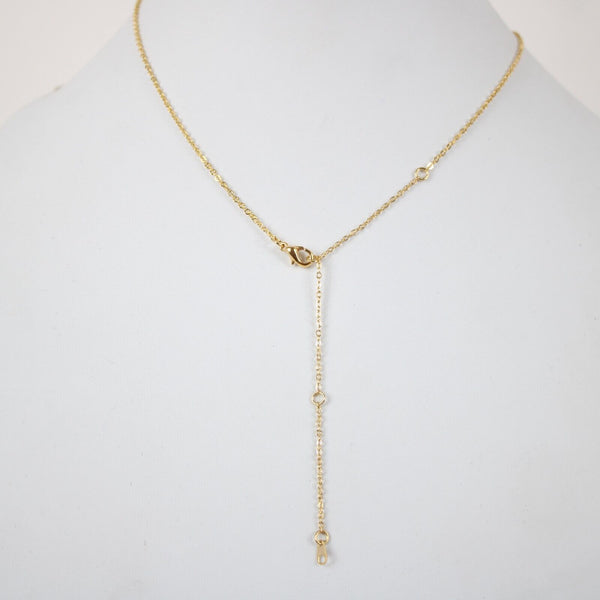 MADISON NEW Name Goldtone Rhinestone Accent 14.5"w 4.5" Multi Ring Ext Necklace