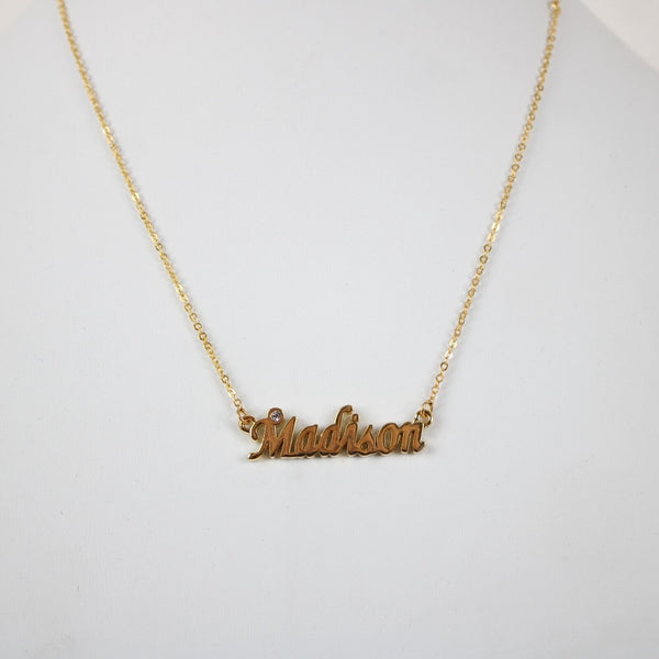 MADISON NEW Name Goldtone Rhinestone Accent 14.5"w 4.5" Multi Ring Ext Necklace
