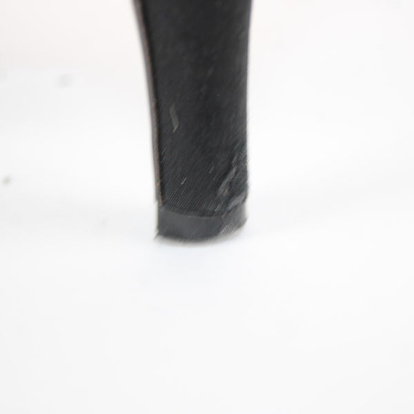 St John Sz 8 B Black Rhinestones Satin Upper Leather Inner AS IS 3" Heels