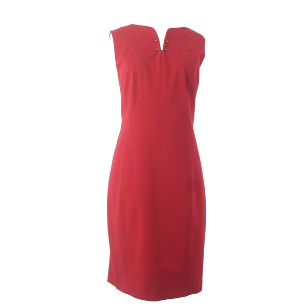 Elie Tahari Dress NEW $248 Natanya Sz 12 Red Stone Red Cotton Elastane Dress