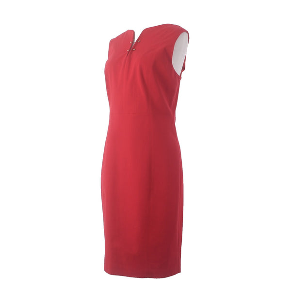 Elie Tahari Dress NEW $248 Natanya Sz 12 Red Stone Red Cotton Elastane Dress
