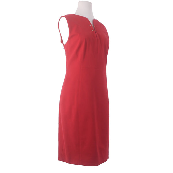 Elie Tahari Dress NEW $248 Natanya Sz 12 Red Stone Red Cotton Elastane Dress