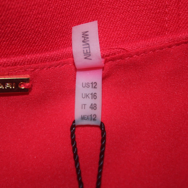 Elie Tahari Dress NEW $248 Natanya Sz 12 Red Stone Red Cotton Elastane Dress