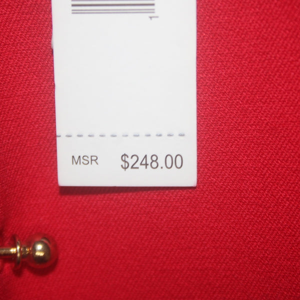 Elie Tahari Dress NEW $248 Natanya Sz 12 Red Stone Red Cotton Elastane Dress