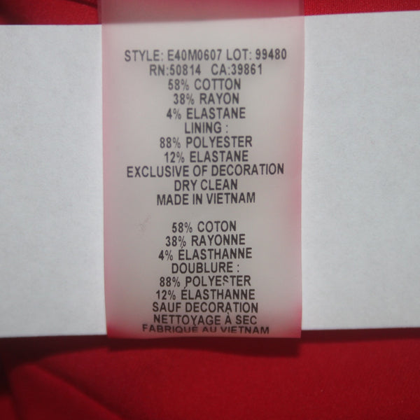 Elie Tahari Dress NEW $248 Natanya Sz 12 Red Stone Red Cotton Elastane Dress