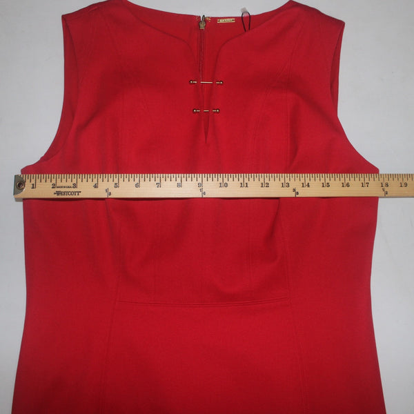 Elie Tahari Dress NEW $248 Natanya Sz 12 Red Stone Red Cotton Elastane Dress