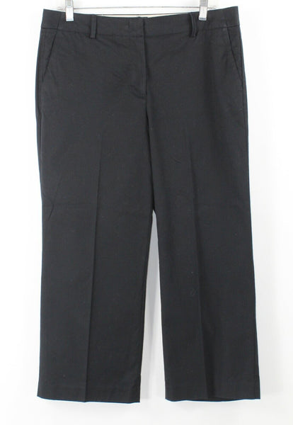 Talbots Chelsea Sz 8 x 23.5 Black Slash Pocket Cotton Blnd Crop Capri Pants