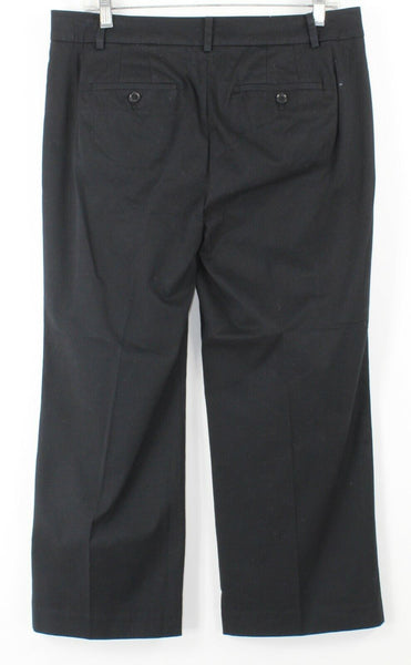 Talbots Chelsea Sz 8 x 23.5 Black Slash Pocket Cotton Blnd Crop Capri Pants