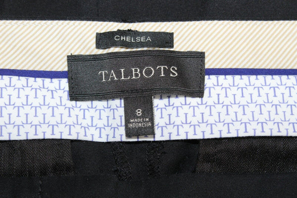 Talbots Chelsea Sz 8 x 23.5 Black Slash Pocket Cotton Blnd Crop Capri Pants