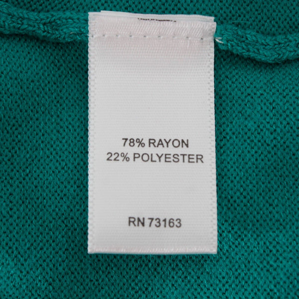 Cupio Sz M Green Open Ribbed Accent Rayon Poly Knit Cardigan Sweater
