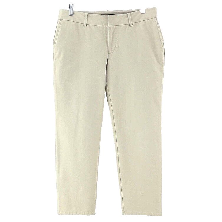 Eddie Bauer Sz 6 X 24.5 Tan Mercer Fit Cotton Spandex Crop Pant