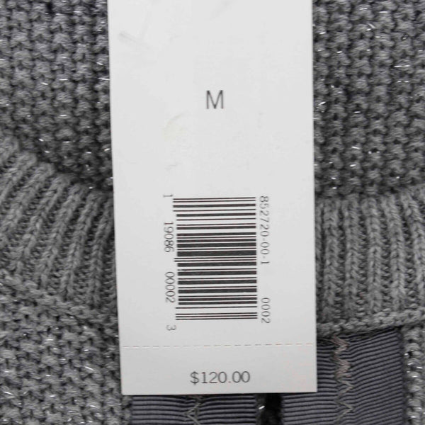 Banana Republic NEW $120 Sz M Gray Hook Loop Cotton Metallic Cardigan Sweater