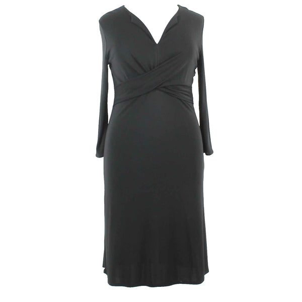 LOFT NEW $79 Sz 12 Black Criss Cross Bust Side Zip Rayon Poly Dress