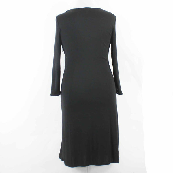 LOFT NEW $79 Sz 12 Black Criss Cross Bust Side Zip Rayon Poly Dress