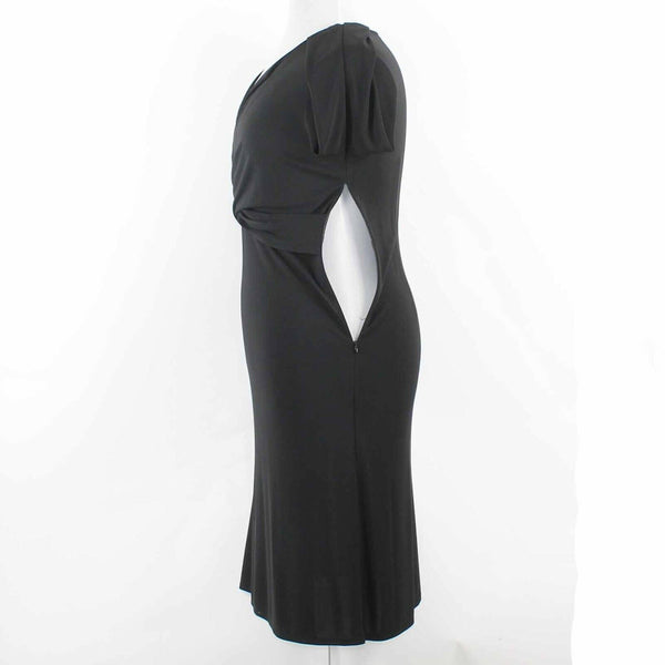 LOFT NEW $79 Sz 12 Black Criss Cross Bust Side Zip Rayon Poly Dress