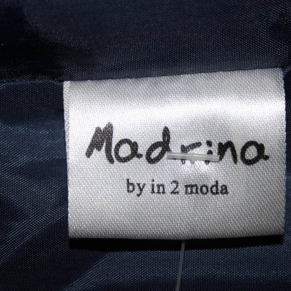 Madrina NEW NO TAGS Sz 4 Navy Blue Tweed Lined Buttons Pocketed Collared Coat