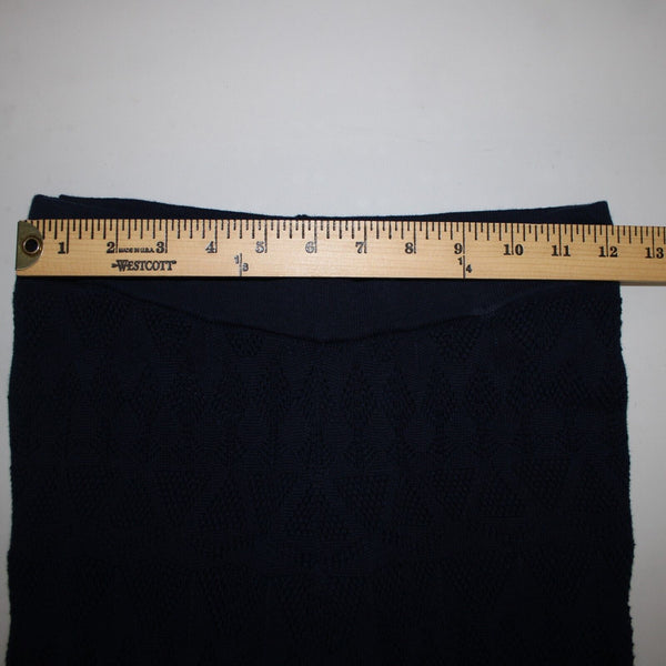 Flat White NEW $ 100 Sz XS x 37 Navy Blue Sheer Leg Lace 100% Cotton Pant