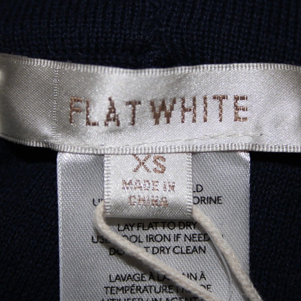 Flat White NEW $ 100 Sz XS x 37 Navy Blue Sheer Leg Lace 100% Cotton Pant