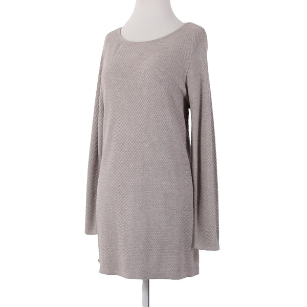 J Jill Sweater Sz M Brown Knit Long Sleeve Cotton Viscose Nylon Sweater