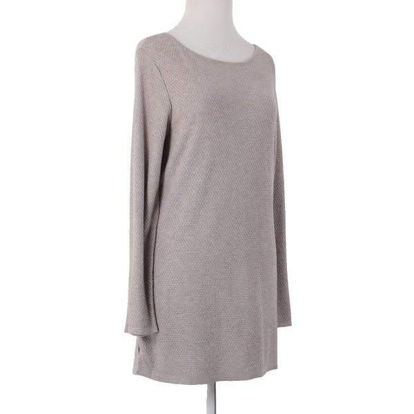 J Jill Sweater Sz M Brown Knit Long Sleeve Cotton Viscose Nylon Sweater