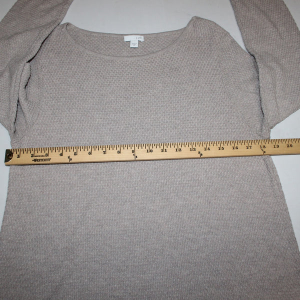 J Jill Sweater Sz M Brown Knit Long Sleeve Cotton Viscose Nylon Sweater